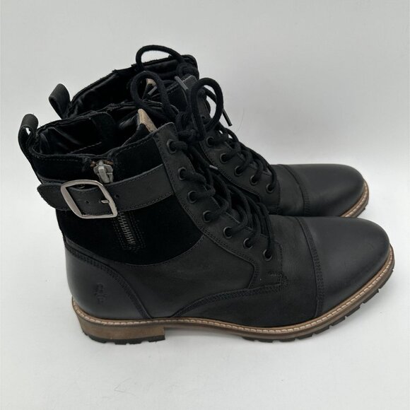 Reserved Black Leather Combat Boots Size 10 main image 8